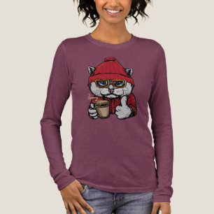 Camiseta Triblenda Nombre personalizado / Gato de café con texto