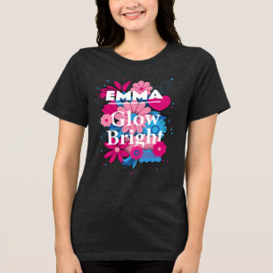 Camiseta Triblenda Nombre personalizado Glow Bright Floral Personaliz
