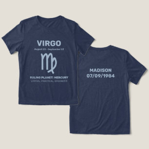 Camiseta Triblenda Nombre personalizado / Texto Rótulo zodiaco Virgo