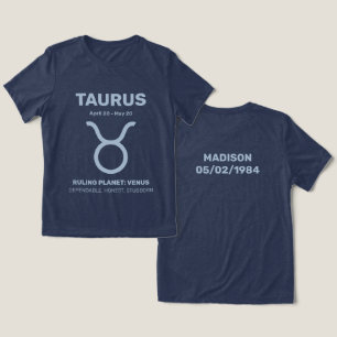 Camiseta Triblenda Nombre personalizado / Texto Tauro de Rótulo Zodia