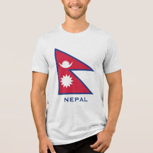 Camiseta Triblenda Nombre personalizado y marca de Nepal de texto