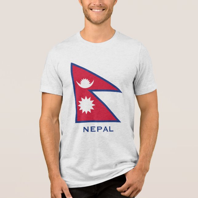 Camiseta Triblenda Nombre personalizado y marca de Nepal de texto (Anverso)