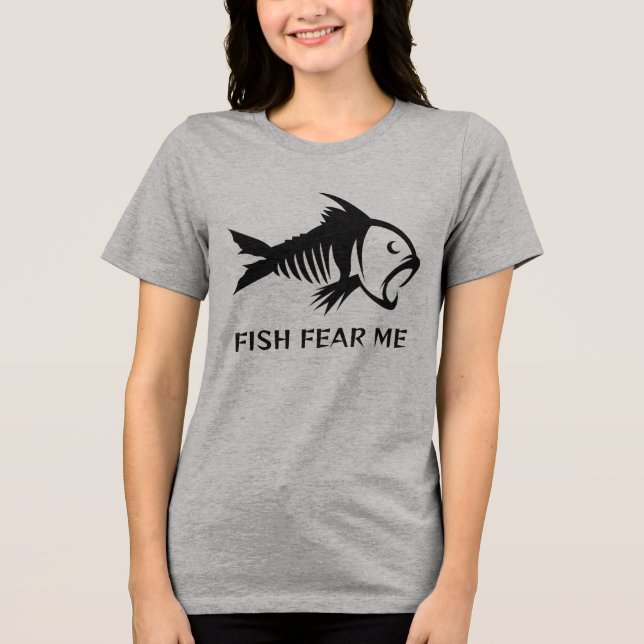 Camiseta Triblenda Nombre personalizado y pescado de texto (Anverso)