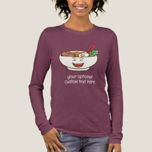 Camiseta Triblenda Nombre personalizado y texto fideos lindos Kawaii