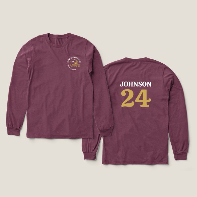 Camiseta Triblenda Nombre y número personalizados del casco de fútbol (Diseño frontal y trasero)