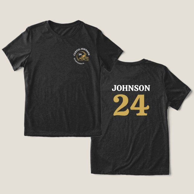 Camiseta Triblenda Nombre y número personalizados del casco de fútbol (Diseño Anverso y Reverso)