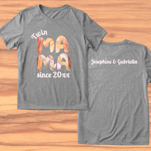 Camiseta Triblenda Nombres de niños gemelos Boho personalizados desde