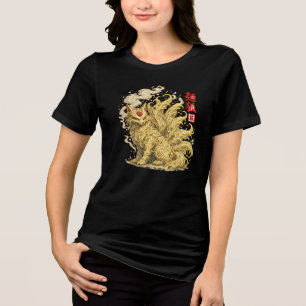 Camiseta Triblenda Noodle Kitsune – Espíritu de Zorro Japonés Hecho d