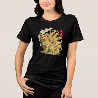 Camiseta Triblenda Noodle Kitsune – Espíritu de Zorro Japonés Hecho d