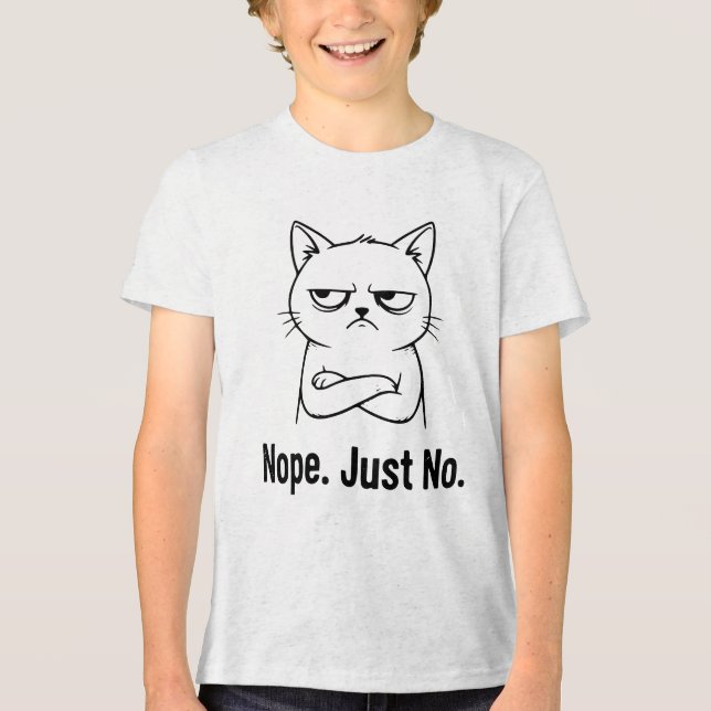 Camiseta Triblenda Nope Just No Cat Lover T-Shirt – Funny Gift  (Anverso)