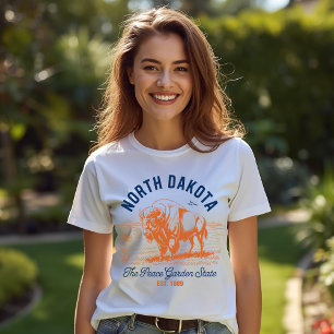 Camiseta Triblenda North Dakota Bison The Peace Garden State