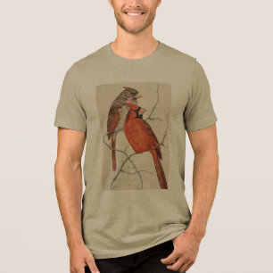 Camiseta Triblenda Northern Cardinal – Victorian Watercolor Bird 