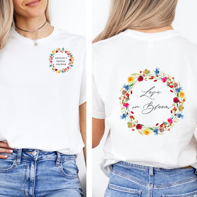 Camiseta Triblenda Novia con flores silvestres personalizadas para la (Subido por el creador)
