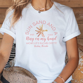 Camiseta Triblenda Novia de Despedida de Soltera en la Playa Dibujada