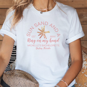 Camiseta Triblenda Novia de Despedida de Soltera en la Playa Dibujada