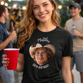 Camiseta Triblenda Novia de foto del corazón de cumpleaños