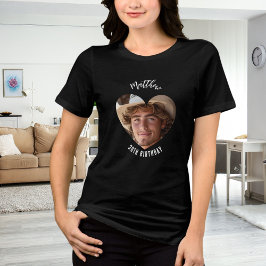 Camiseta Triblenda Novia de foto del corazón de cumpleaños