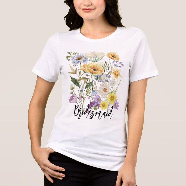 Camiseta Triblenda Noviaria Amarillo Flower Garden amante botánico (Anverso)