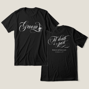 Camiseta Triblenda Novio Hasta que la Muerte nos Separe Cráneo Boda G
