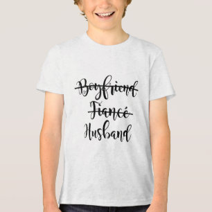 Camiseta Triblenda Novio, novia, prometida, pareja Boda Tee Groo