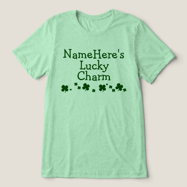 Camiseta Triblenda Novio personalizada Lucky Charm St. Patrick (Diseño delantero )