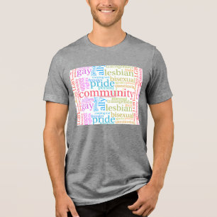 Camiseta Triblenda nube de palabras de la comunidad arcoíris LGBTQ+ d