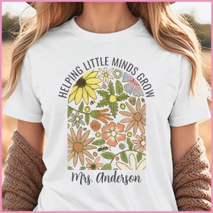 Camiseta Triblenda Núcleo Floral de Cabaña Moderna Nombre del Profeso