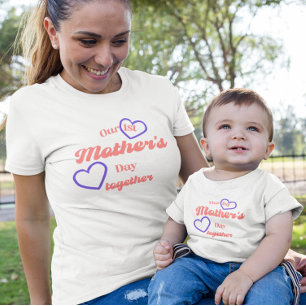 Camiseta Triblenda Nuestro primer día de la madre juntos para mamá