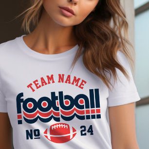 Camiseta Triblenda Número del equipo de fútbol retro de la marina roj