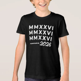Camiseta Triblenda Números romanos MMXXVI – Tipografía moderna blanca