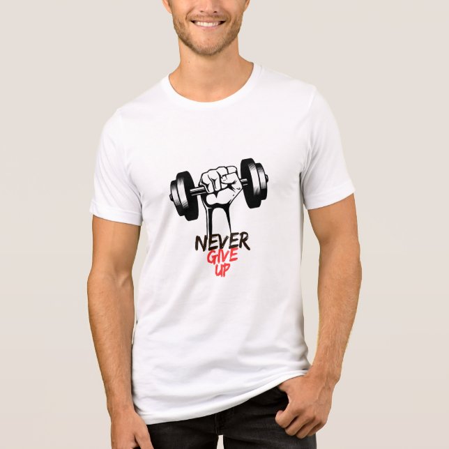 Camiseta Triblenda Nunca renuncies a la camiseta del gimnasio motivac (Anverso)