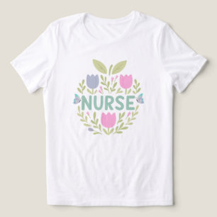 Camiseta Triblenda Nurse Floral Tulip Design