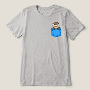 Camiseta Triblenda Nutria En Bolsillo Animal De Bolsillo Azul Diverti