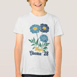 Camiseta Triblenda Obama 2028 espera floral para el presidente _1