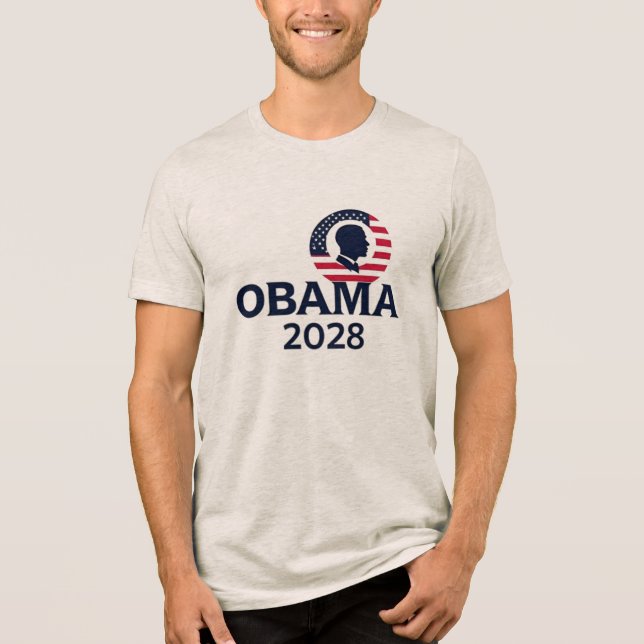 Camiseta Triblenda Obama 2028 - La reelección de Barack Obama (Anverso)