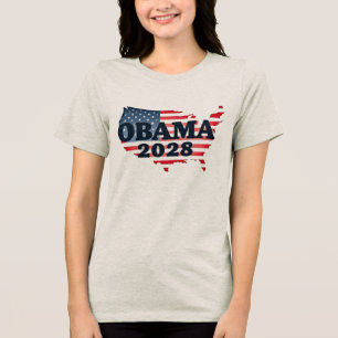 Camiseta Triblenda Obama 2028 — Un nuevo amanecer para Estados Unidos