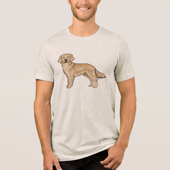 Camiseta Triblenda Obra de arte de perro adorable de un recuperador d (Anverso)