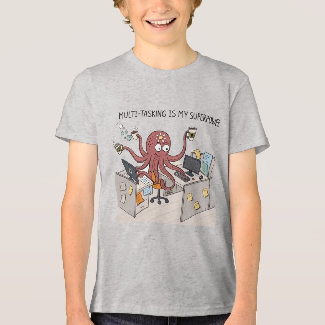 Camiseta Triblenda Octopus divertidos y multitarea | Personalizado de (Anverso)