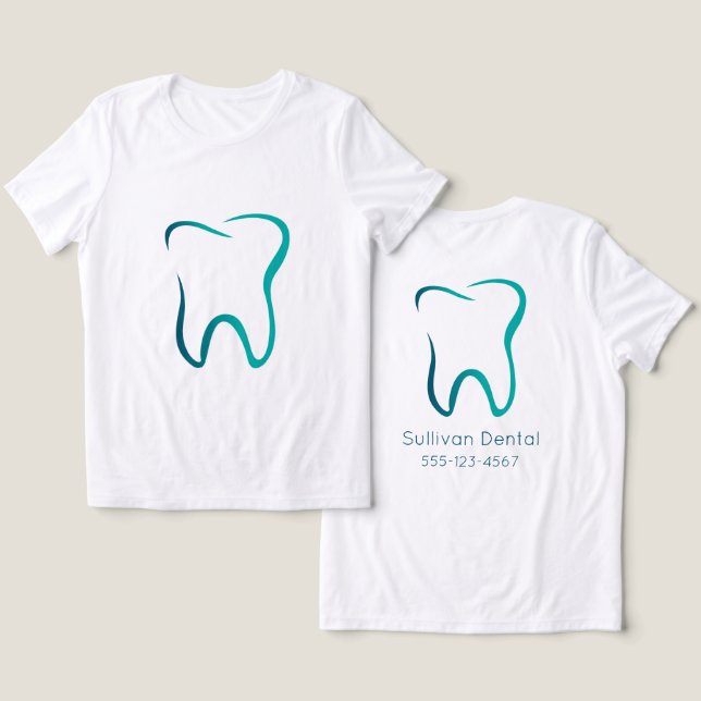 Camiseta Triblenda Odontología dental Negocio médico (Diseño Anverso y Reverso)
