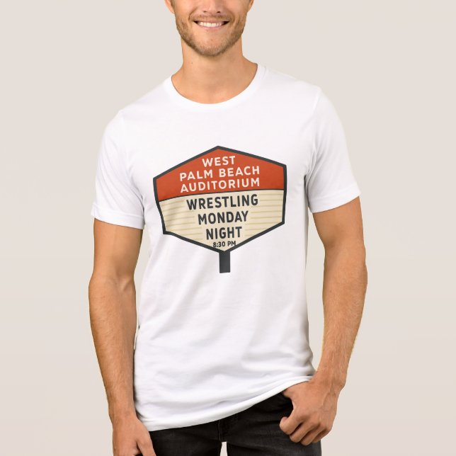 Camiseta Triblenda Oeste de Palm Beach Auditorium Marquee Wrestling S (Anverso)