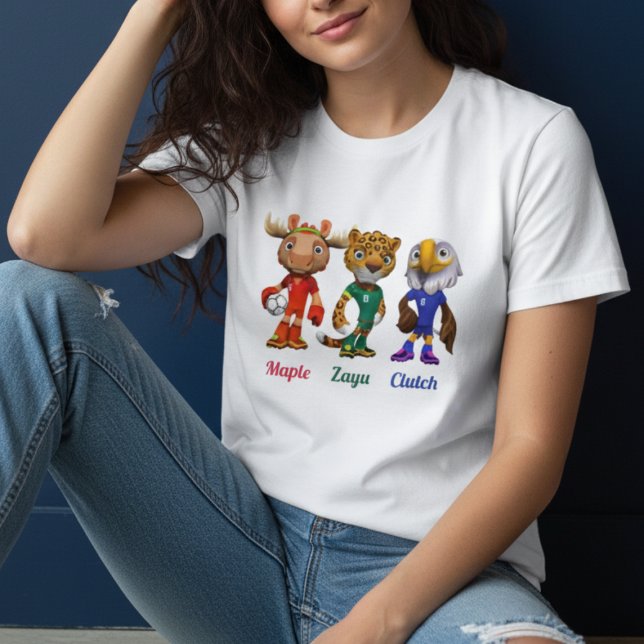 Camiseta Triblenda Official 2026 Mascot | Maple, Zayú & Clutch (Cheer for the 2026 World Cup with Maple, Zayú, and Clutch.)