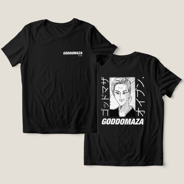 CAMISETA TRIBLENDA OG MOMOKO CABEZA ATRÁS (NEGRO) (Diseño Anverso y Reverso)