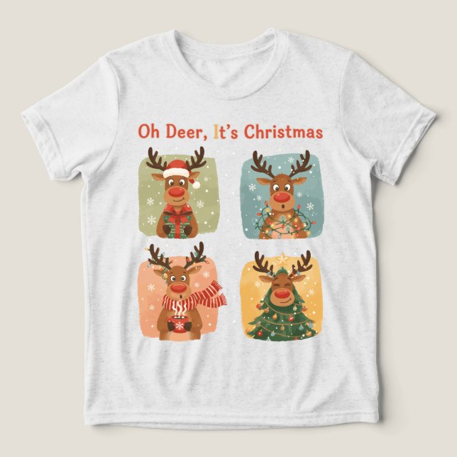 Camiseta Triblenda Oh Deer It’s Christmas Funny Design (Diseño delantero )
