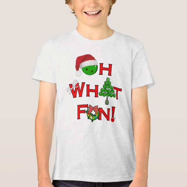Camiseta Triblenda Oh Qué Navidades Divertidos Fiesta de pelotas (Anverso)