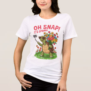 Camiseta Triblenda ¡Oh Snap! ¡Es primavera! - Selfie de tortuga