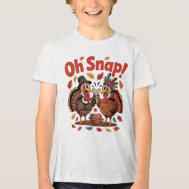 Camiseta Triblenda Oh Snap! Wishbone Game Pilgrim Native Turkey Funny