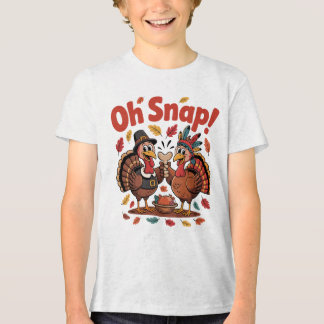 Camiseta Triblenda Oh Snap! Wishbone Game Pilgrim Native Turkey Funny
