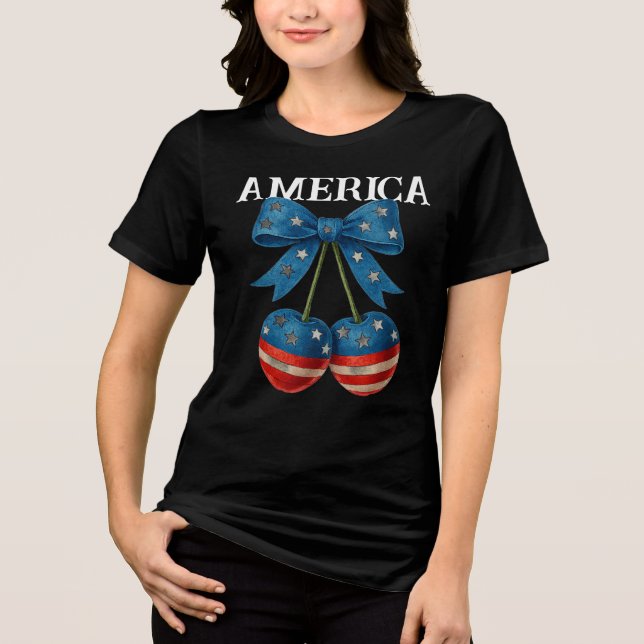 Camiseta Triblenda Ojo patriótico del espíritu americano (Anverso)