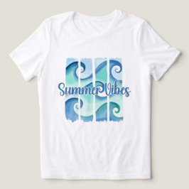 Camiseta Triblenda Ola del Océano Acuarela Vibraciones de Verano Cost
