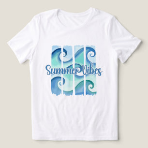 Camiseta Triblenda Ola del Océano Acuarela Vibraciones de Verano Cost